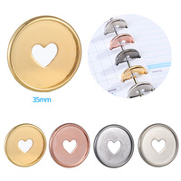 Anneaux de reliure cœur en plastique or rose trou champignon feuilles mobiles disque pour ordinateur portable mini disque boucle cerceau pour cahiers de bricolage planificateurs
