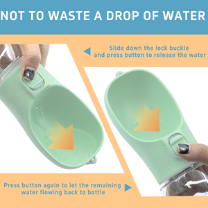 Nouvelle conception de produits pour animaux de compagnie, bouteille d'eau potable pour chien et chat d'extérieur de 300 ml avec rangement pour nourriture - Product Image 2