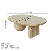 Table basse ronde en travertin sculptural moderne sur mesure SHENGLIN, table d'appoint artistique en pierre pour salon et appartement d'hôtel