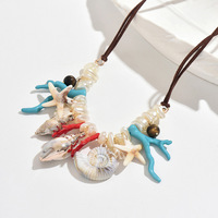 Collier artisanal en coquillages, conques et étoiles de mer pour femme – Bijoux décontractés pour l'été, la plage et les voyages – Vente en gros