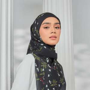 ผ้าคลุมฮิญาบผ้าไหมทอจากสวิสผ้าทอลายพิมพ์ดิจิตอลมาเลเซีย - Product Image 1