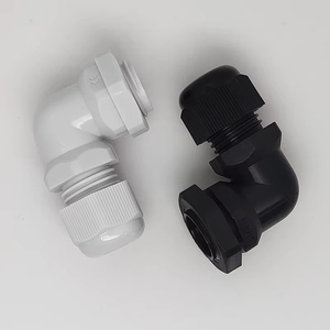 ตัวเชื่อมสายเคเบิลไนลอนกันน้ำ 90 องศา M12/M16/M20/M25 อุปกรณ์ต่อสายไฟพลาสติก ช่องร้อยสาย - Product Image 1