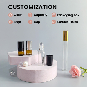 Amber rỗng 2ml 5ml Tinh dầu nước hoa 10ml vòng cuộn trên chai thủy tinh gói với con lăn bóng - Product Image 4