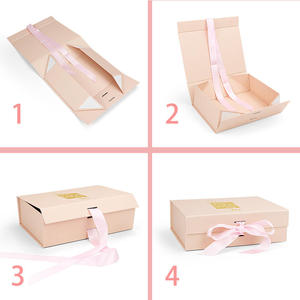Wholesale Customized Foldable Magnetic Ribbon Bow Closure Luxury Gift Boxes Cardboard Shipping Paper <b>Box</b> for Clothing and Wigs - Product Image 6
