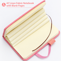 A7 Hardcover Thermobindung Kleines Mini-Leinen-Taschennotizbuch Blanko-Seiten Journal Büro Zuhause Schule Schreibwaren Geschenk