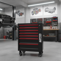 Armoire de rangement d'outils GATmatic OEM personnalisable, robuste, en acier CR-V, 7 tiroirs, grande capacité, chariot d'atelier roulant