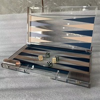 Usine personnalisé luxe acrylique Backgammon ensemble acrylique jeu de société pièces d'échecs famille ensemble de jeu