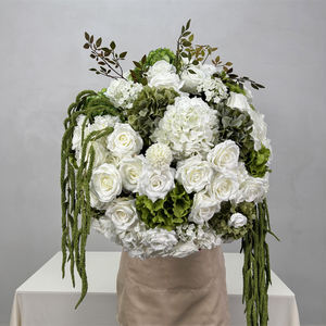Arrangements de boules de fleurs en soie faites à la main, réalistes et légères, personnalisées, pour les centres de table de mariage, décoration de table - Product Image 5