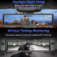 12 pouces rétroviseur voiture Dvr 4k 2160P écran tactile Dash Cam enregistreur vidéo avec GPS Vision nocturne caméra de recul