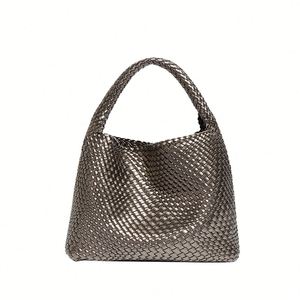 Europe et amérique nouveau sac tressé rétro de grande capacité mère de paquets texture à la mode sac à main à bandoulière unique sac sous les bras - Product Image 6