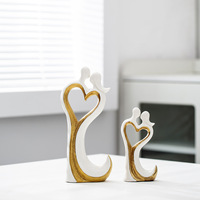 Figurines de couple en céramique minimalistes, modernes et écologiques, romantiques pour l'amour, style nordique, décoration de table pour le salon