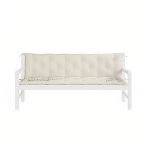 ชุดเบาะรองนั่งสำหรับสวนกลางแจ้งสีครีมขาว 2 ชิ้น รูปทรงสี่เหลี่ยมผืนผ้า ทนน้ำ ถอดซักได้ ใช้ได้ทุกฤดู - Product Image 1