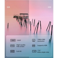 Moniteur portable ultra-fin 15,6 pouces, dalle IPS, Full HD 1920x1080, luminosité 250 cd/m², fréquence de rafraîchissement 60 Hz
