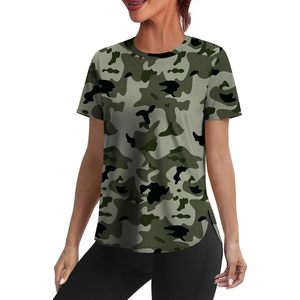 Camiseta Deportiva de Camuflaje para Mujer, Manga Corta, UPF 50+, Secado Rápido, Ligera, para Senderismo, Protección Solar - Product Image 1