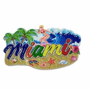 Recuerdo de Viaje de Miami, EE. UU., Diseño Art Deco Tridimensional en Resina, Ecológico, Forma Personalizada, Tamaño Mediano - Product Image 5