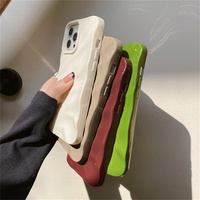 Étui de téléphone en TPU caoutchouté antichoc avec finition miroir brillante, motif ondulé en soie 3D de luxe, pour iPhone 14/13/12/11/15 Pro Max/XR/SX Max - Multi