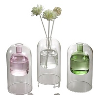 Bouteille décorative double couche pour diffuseur d'huiles essentielles en verre borosilicaté clair soufflé à la main pour la maison