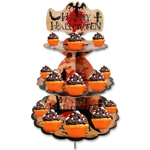 Soporte de Papel <span class=keywords><strong>para</strong></span> Pastel de Murciélagos de <span class=keywords><strong>Halloween</strong></span>, Torre de Exhibición de Cupcakes de Cartón de 3 Niveles <span class=keywords><strong>para</strong></span> Decoraciones de Mesa de Postres <span class=keywords><strong>para</strong></span> Fiestas Espeluznantes - Product Image 5