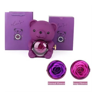 Boîte à roses éternelles en acrylique faite à la main, design carré en forme de cœur, cadeau pour la remise des diplômes, la Saint-Valentin, Noë<span class=keywords><strong>l</strong></span>, longue durée (3-5 ans) - Product Image 5