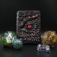 Carnet de notes créatif en résine 3D avec œil de dragon magique, journal vintage fantastique, grimoire, cadeau, carnet à couverture rigide pour les jeux de rôle de table D&D