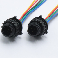 Faisceau de câbles de connecteur électrique automobile à 7 broches, disponible comme câble adaptateur personnalisé.