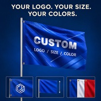 Drapeaux suspendus personnalisés en sublimation 3x5 pieds, vente en gros, drapeau en polyester durable et écologique avec mât en aluminium, bannière extérieure