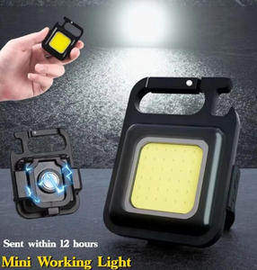 Mini Rechargeable Portable Pocket Cob <b>Work</b> <b>Light</b> Magnetic Inspection <b>Light</b> Opener Torch Keychain Lamp LED Camping Flashlight - Product Image 6