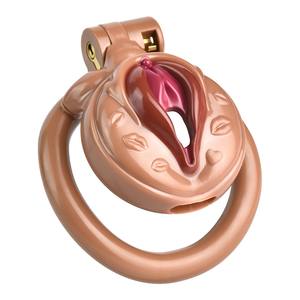FRRK color de piel diseño de vagina Dispositivo de Castidad jaula para pene Bloqueo de pene en lujuria para hombres BDSM bondage bloqueo jaula de castidad juguetes sexuales - Product Image 1