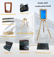 Photomaton en bois double face avec pieds pliables et réglage de la hauteur - Compatible avec iPad et appareil photo - Garantie de 2 ans