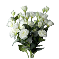 Real Touch Kunstmatige Witte Lisianthus Bloemen, Kunst Eustoma Bloemboeket voor Bruiloft Tafeldecoratie Huis Feest DIY Bloemdecoratie
