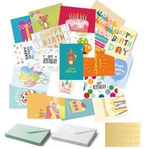 Cartes de vœux en papier métallisé colorées personnalisées pour la rentrée scolaire 2025, assortiment varié, avec enveloppes, 24 pièces, vernis brillant, lot en vrac - Product Image 5