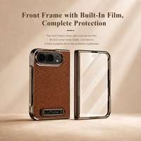 Étui de téléphone portable pliable de luxe haut de gamme, résistant aux chocs, avec placage électrolytique