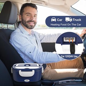 Lonchera Eléctrica de Calentamiento Rápido de 80W, Calentador de Comida Portátil de 1.5L para Auto, Camión y Oficina, 12V 24V 110V, con Bolsa de Transporte, Tenedor y Cuchara - Product Image 4
