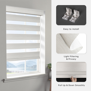 Persianas Enrollables Inalámbricas SAMADHI Zebra, Persianas Zebra de Estilo Moderno para Ventanas del Hogar - Product Image 4