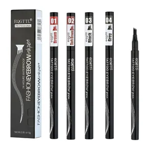 قلم حواجب طبيعي, قلم حواجب طبيعي بأربعة مخالب للمكياج بثلاثة ألوان ، قلم حواجب بني وأسود ورمادي
