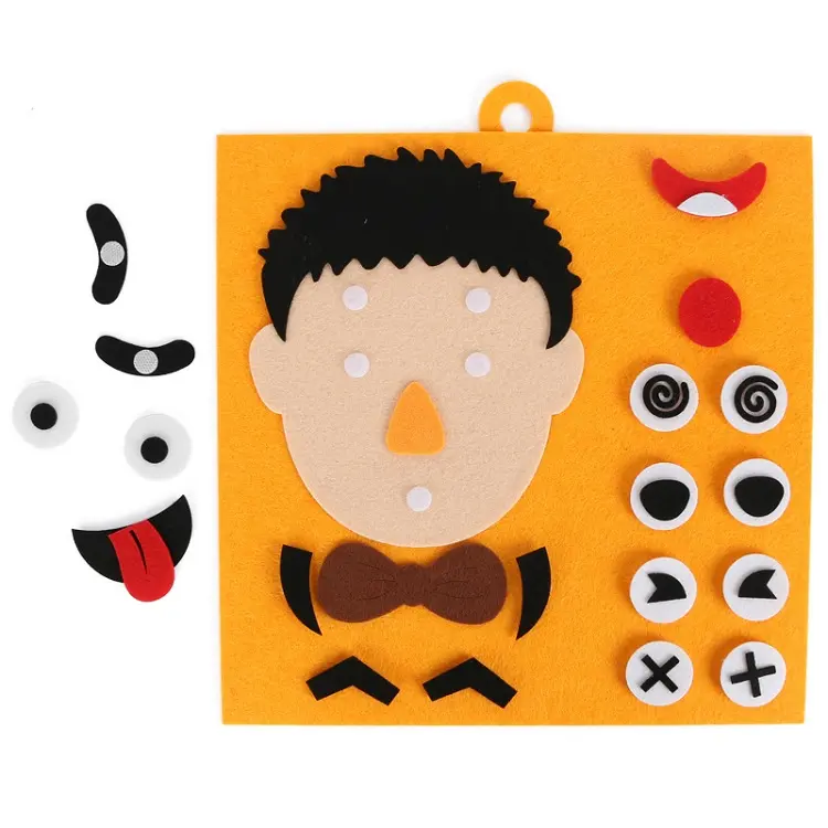 The latest DIY handmade felt puzzle expression set children's facial felt expression learning educational toys