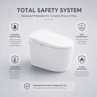 Couvercle de toilette intelligent en céramique à ouverture automatique, télécommande, siège chauffant, séchage à l'air, lavage féminin, cuvette allongée, chasse d'eau par siphon