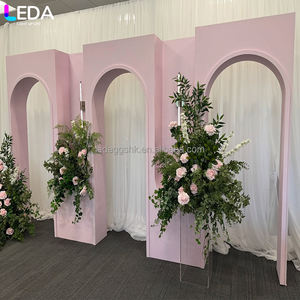 Arche de mariage moderne personnalisée LEDA avec design de porte 3D rose pour décorations de mariage - Product Image 4