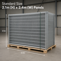 Clôture temporaire australienne YC conforme à la norme AS 4687, panneaux de clôture temporaires galvanisés de 2,1 m x 2,4 m pour la sécurité des chantiers de construction