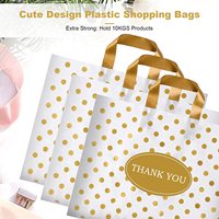 Sacs de marchandise Sacs de boutique en plastique pour petites entreprises Sac à provisions en plastique de remerciement avec logo personnalisé avec poignée