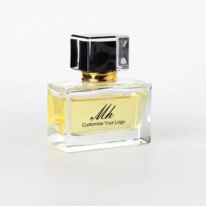Luxury Custom Made Parfum Bottle Package 30ml 50ml 100ml empty Square perfume bottle spray glass bottle with Acrylic Cap