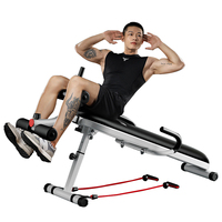 Banc d'exercices réglable pour squats profonds et sit-ups, en métal, pour la maison, entraînement des fessiers et des jambes, pliable, noir, pour musculation