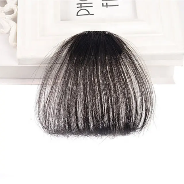 Factory Wholesale Customization Popular Fashion Full Hand Woven Real Wig Pieces Air Bangs Mini Skinny Bangs Women Hair Bangs
