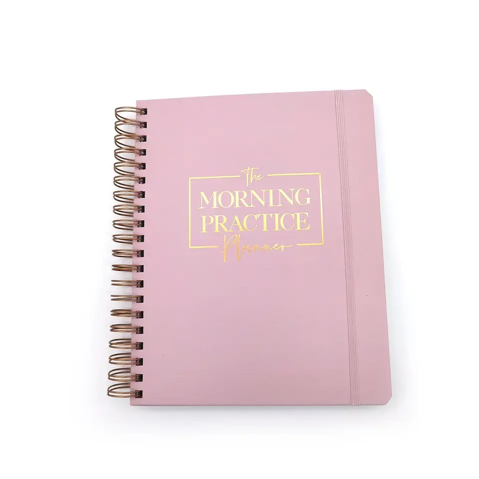 Notebook printing custom Gold foil on cover book with coil binding