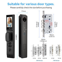 Serrure de porte intelligente de qualité professionnelle avec interphone vidéo, reconnaissance faciale 3D, empreinte digitale, WiFi, application mobile