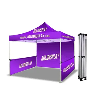 AOLI lipat 10x10x15 10x20 kanopi Gazebo tahan air kustom cetak aluminium pameran dagang tenda Pop Up kanopi tenda komersial