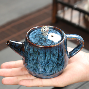 Théière en céramique vintage transformée au four, pour le thé Kung Fu, <span class=keywords><strong>petite</strong></span> théière domestique avec infuseur intégré pour thé en vrac - Product Image 2