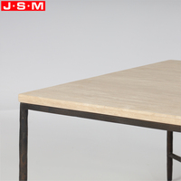 Table basse en marbre naturel au design moderne, meubles élégants pour le salon, table à thé et à café en métal de luxe pour la maison