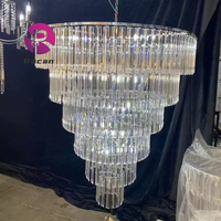 Lustre suspendu multi-niveaux pour plafond, lumières de fête, lustre en cristal pour plafond de mariage, décoration d'événements