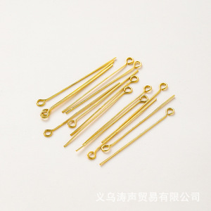 Earring <b>Beading</b> <b>Needle</b> 18K Gold Plated Brass Round Head For Handmade Jewelry Making Supplies Kit - Product Image 3